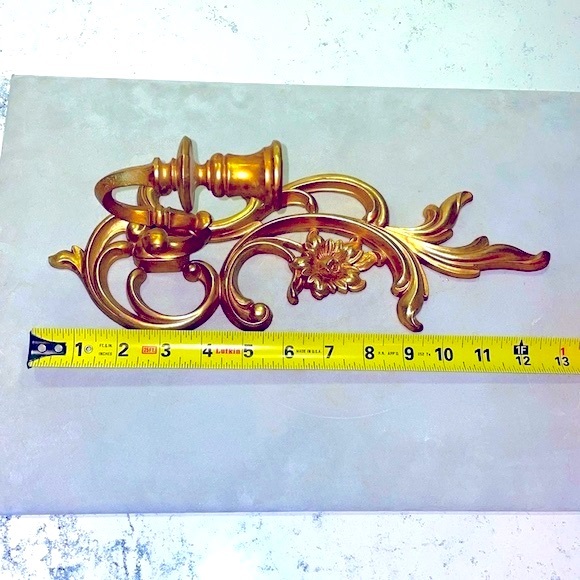 Dart Syroco Pair of 2 Gold Resin Wall Candle Holders Sconces Excellent Condition - Picture 13 of 14